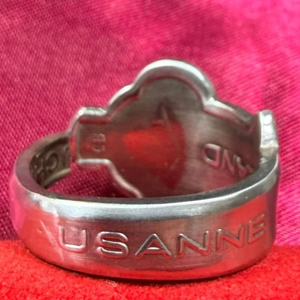 Vintage Rolex Bucherer Spoon Ring Switzerland Lausanne Silver-Plated Sz 8.5 - Picture 6 of 13